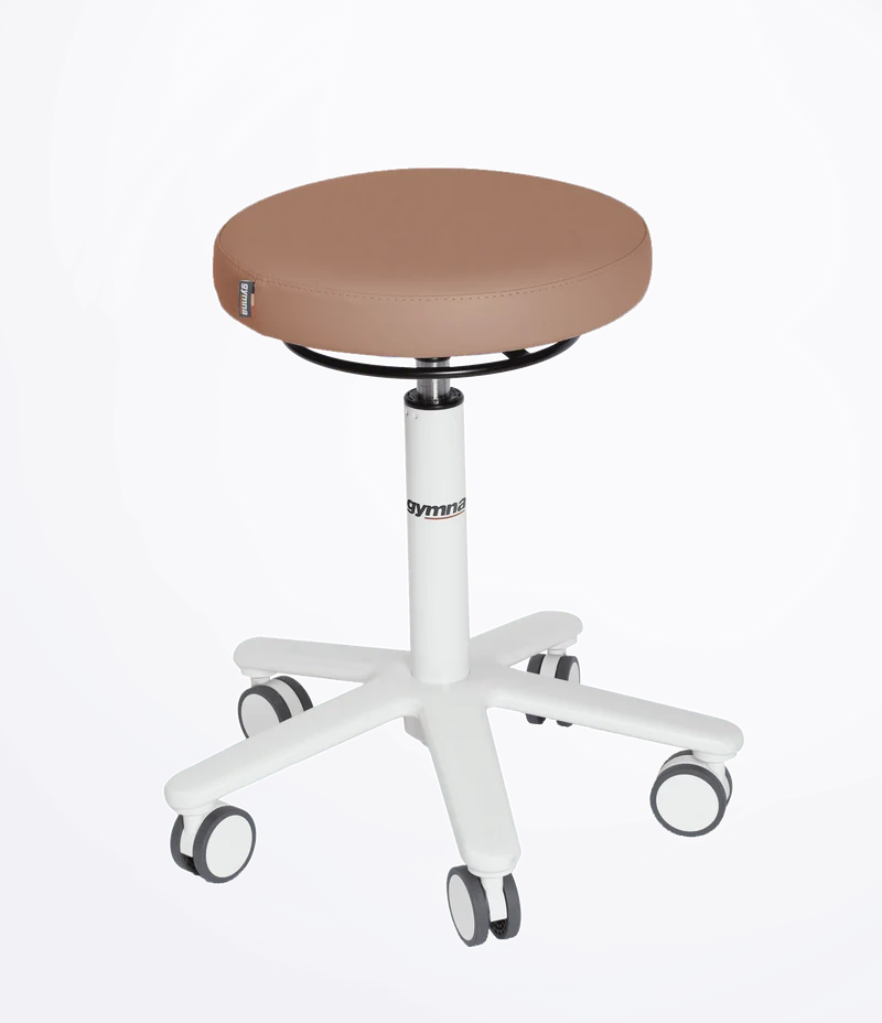 Gymna Rollhocker mit Rollen | Medizinischer Drehhocker mit hochwertiger Polsterung & Gasdruckfeder