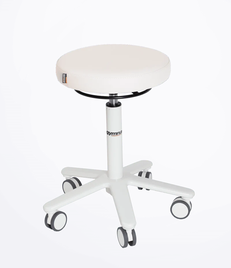 Gymna Rollhocker mit Rollen | Medizinischer Drehhocker mit hochwertiger Polsterung & Gasdruckfeder