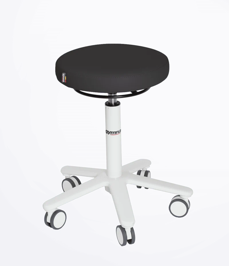 Gymna Rollhocker mit Rollen | Medizinischer Drehhocker mit hochwertiger Polsterung & Gasdruckfeder