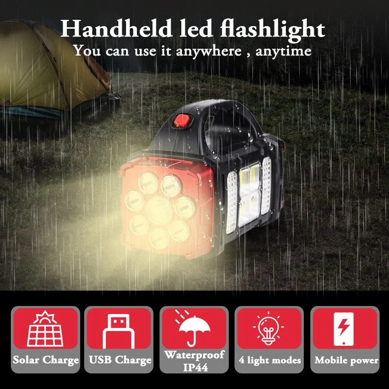 Skanto | Solar Blast Leistungsstarke Powerbank LED-Taschenlampe