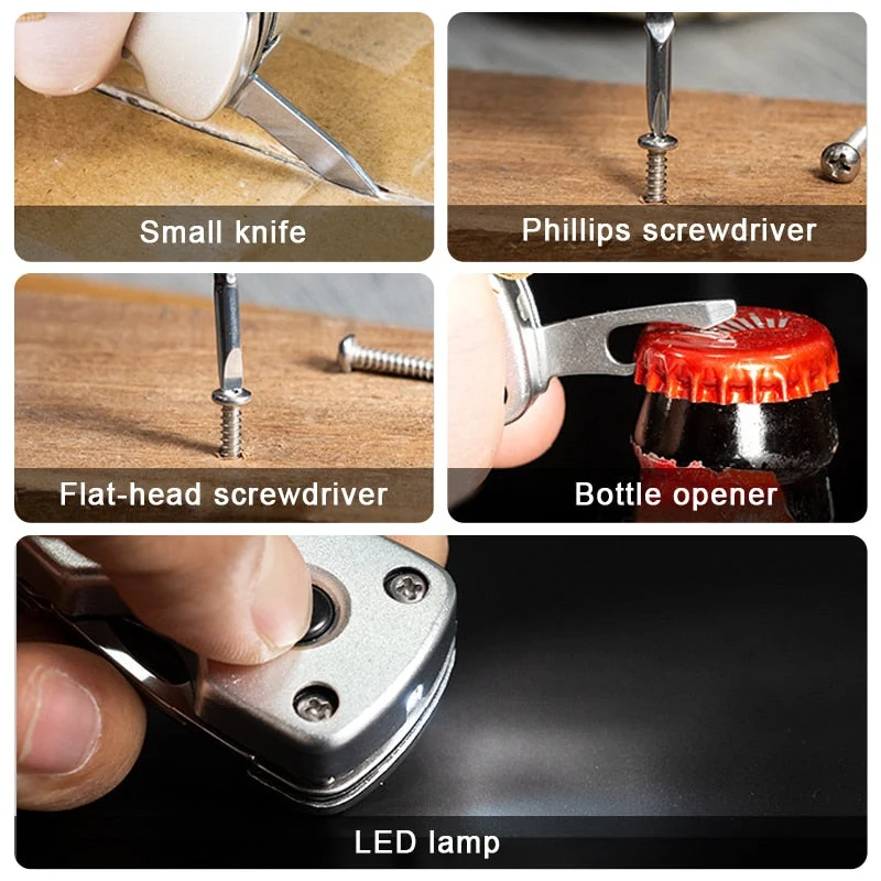 Skanto | 6-in-1 Edelstahl Adventure Pro Schlüsselanhänger-Tool