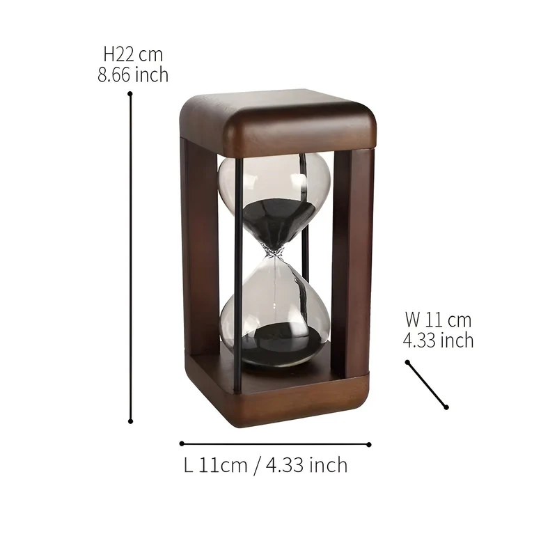 30-Minuten-Sanduhr – Massivholzrahmen & dekorativ | Ideal für Büro und Zuhause | Skanto