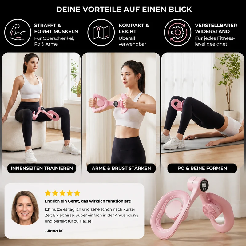 Verstellbarer Oberschenkel- und Gesäßmuskeltrainer – Zusammenklappbares Fitnessgerät mit Widerstand