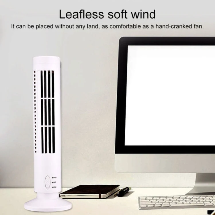 Turm-USB-Elektroventilator Bladeless Klimaanlagen-Ventilator (Schwarz) | Skanto