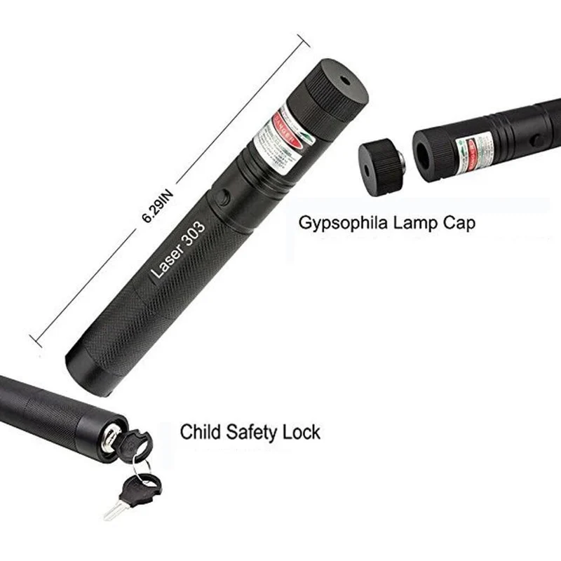 Hochleistungs-Laserpointer 303 | Leistungsstarker grüner Strahl für große Entfernungen | Skanto