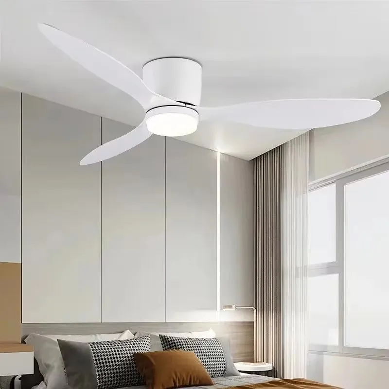 42/52 Zoll Deckenventilatoren mit LED-Licht – 3 Farben, 6 Geschwindigkeiten DC-Motor, Fernbedienung, flache dekorative Ventilatoren mit Beleuchtung | Skanto