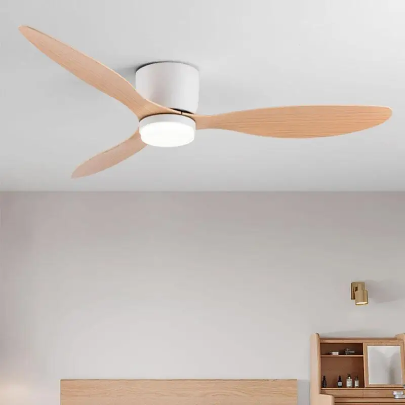 42/52 Zoll Deckenventilatoren mit LED-Licht – 3 Farben, 6 Geschwindigkeiten DC-Motor, Fernbedienung, flache dekorative Ventilatoren mit Beleuchtung | Skanto