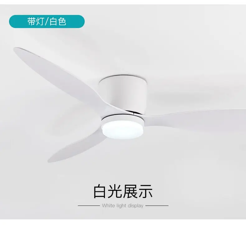 42/52 Zoll Deckenventilatoren mit LED-Licht – 3 Farben, 6 Geschwindigkeiten DC-Motor, Fernbedienung, flache dekorative Ventilatoren mit Beleuchtung | Skanto