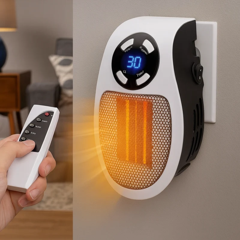Skanto | Elektrische Raumheizung, Mini-Wandheizung zum Einstecken mit Fernbedienung