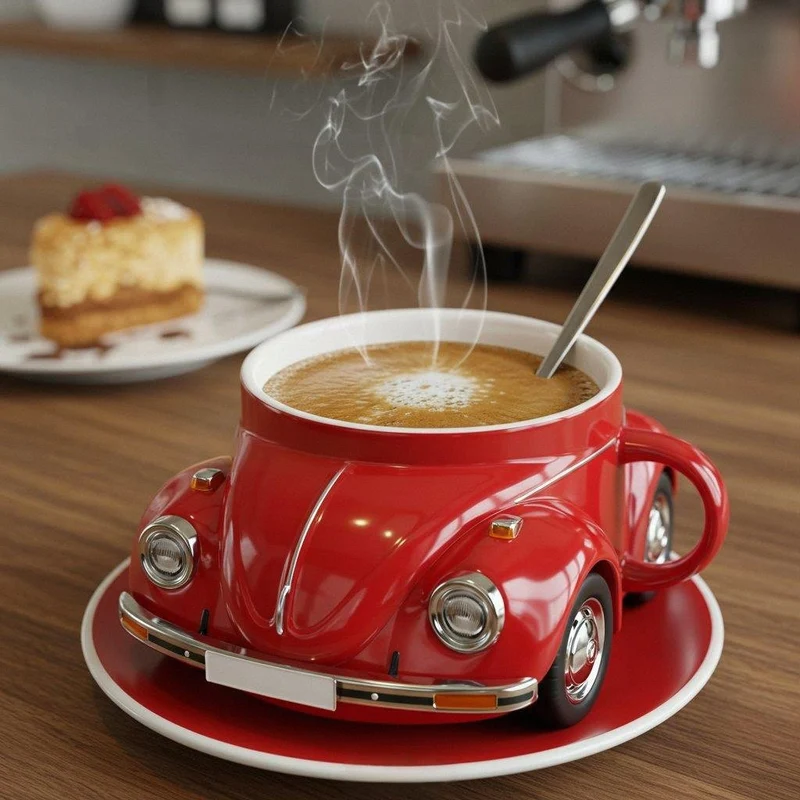 RetroAuto Keramikbecher – Einzigartiges 3D-Design für Kaffee und Tee | Skanto