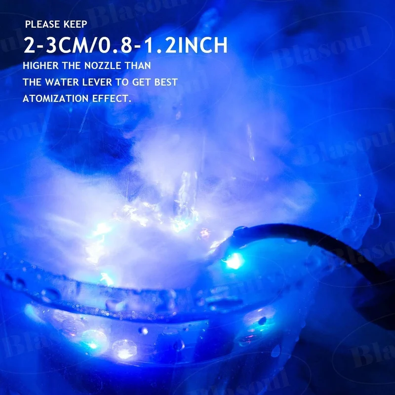 Nebelmaschine, 12 LED-Vernebler für Zimmerbrunnen, Luftbefeuchter, Nebelgeräte | Norvo