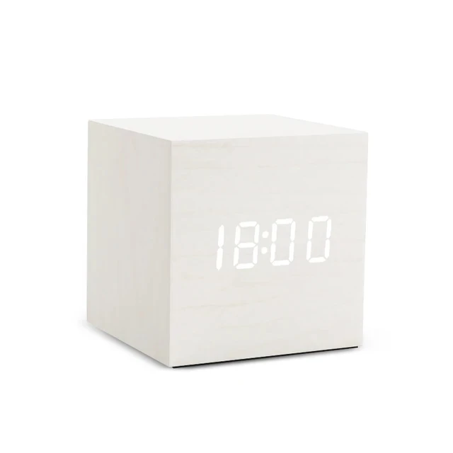 Hölzerner LED-Wecker mit Temperaturanzeige, Digitaluhr und minimalistischem Design – Perfekt für Schlafzimmer und Büro | Skanto