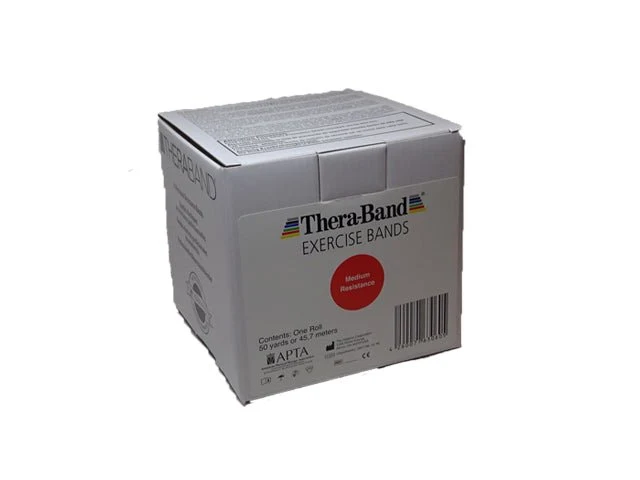 Original TheraBand Rot | Mittlerer Widerstand | Elastisches Übungsband für Training & Reha