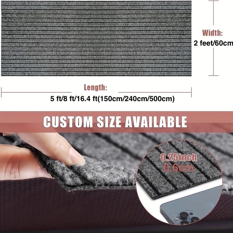 Rutschfester Läufer – Waschbarer Teppich mit Gummirücken für Innen- und Außenbereich | Perfekt für Flur und Balkon | Skanto