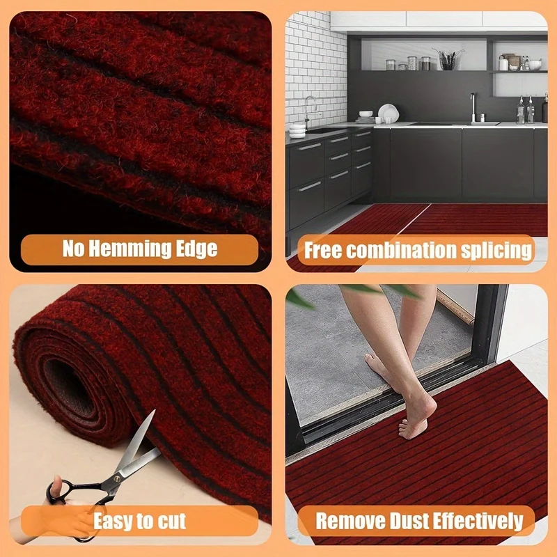Rutschfester Läufer – Waschbarer Teppich mit Gummirücken für Innen- und Außenbereich | Perfekt für Flur und Balkon | Skanto
