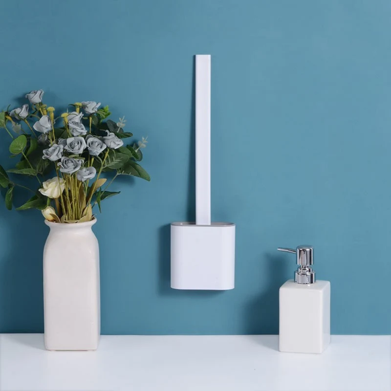 Skanto | Silikon-Toilettenbürsten-Set, wandmontiert, flexibel