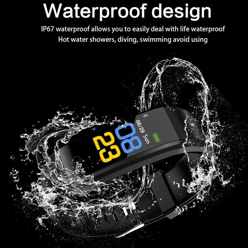 Skanto | Sport Smart Band Herzfrequenz-Fitness-Tracker Smart Armband Wasserdichtes Smartband Blutdruck Smart Armband Smartwatch Herren