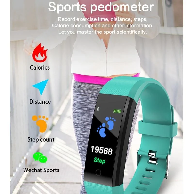 Skanto | Sport Smart Band Herzfrequenz-Fitness-Tracker Smart Armband Wasserdichtes Smartband Blutdruck Smart Armband Smartwatch Herren