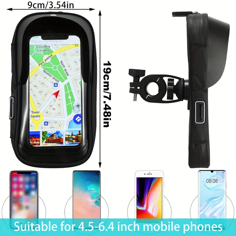 Wasserdichte Handyhalterung für Fahrrad & Motorrad – 360° drehbar & passend für 4.5-6.4" | Skanto