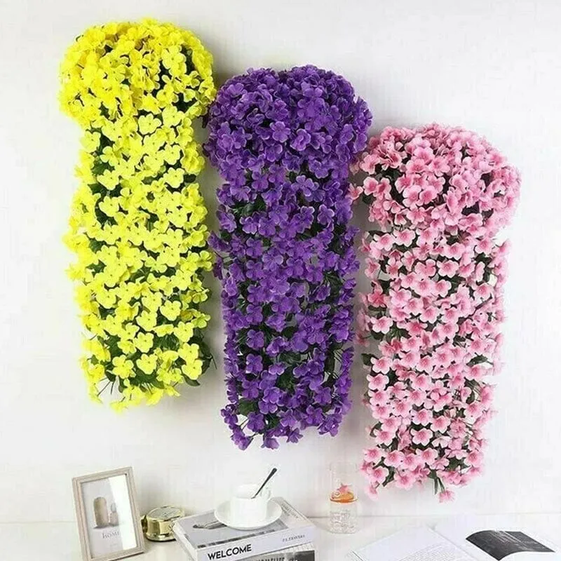 Lebhafter künstlicher hängender Orchideenstrauß | Skanto