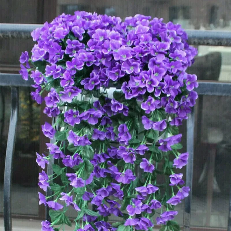 Lebhafter künstlicher hängender Orchideenstrauß | Skanto