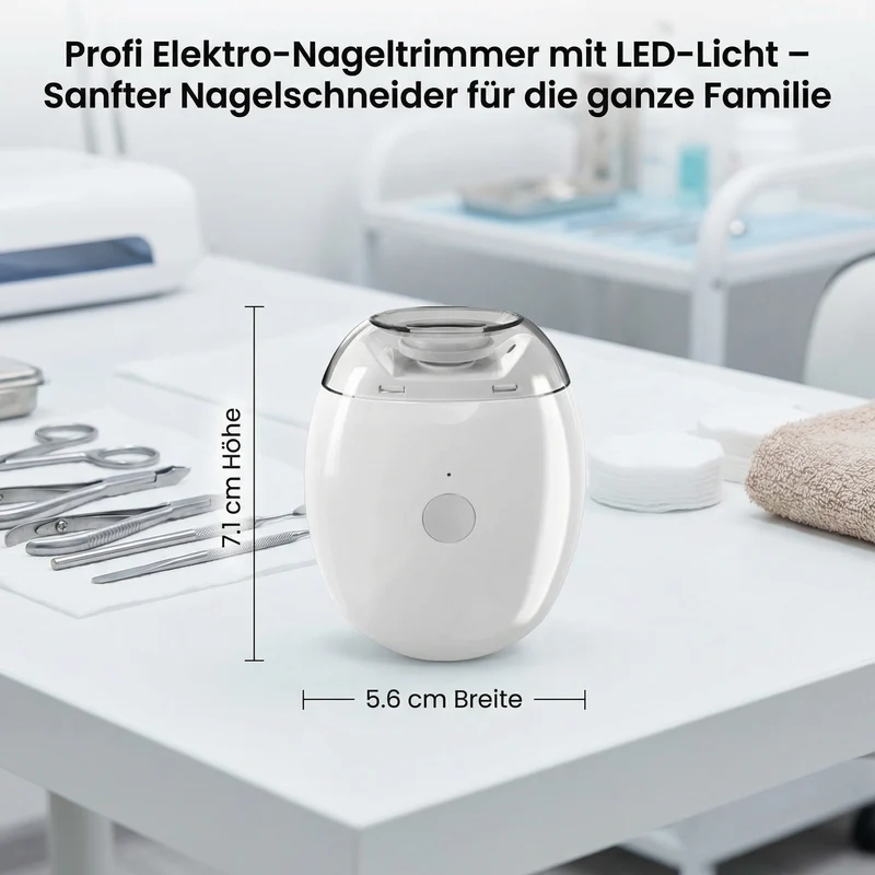 Profi Elektro-Nageltrimmer mit LED-Licht – Sanfter Nagelschneider für die ganze Familie