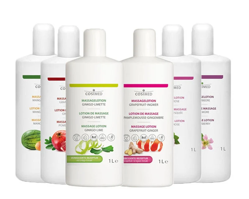 cosiMed Aroma-Massagelotion Set | 6 x 1.000 ml Profi-Auswahl + Dosierspender