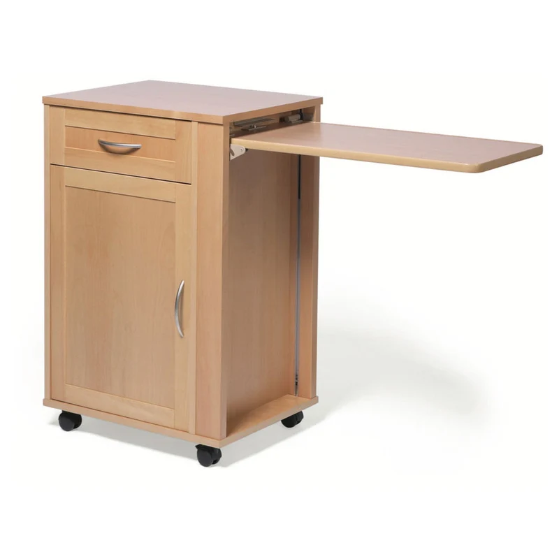 Fahrbarer Bett-Tisch aus Holz