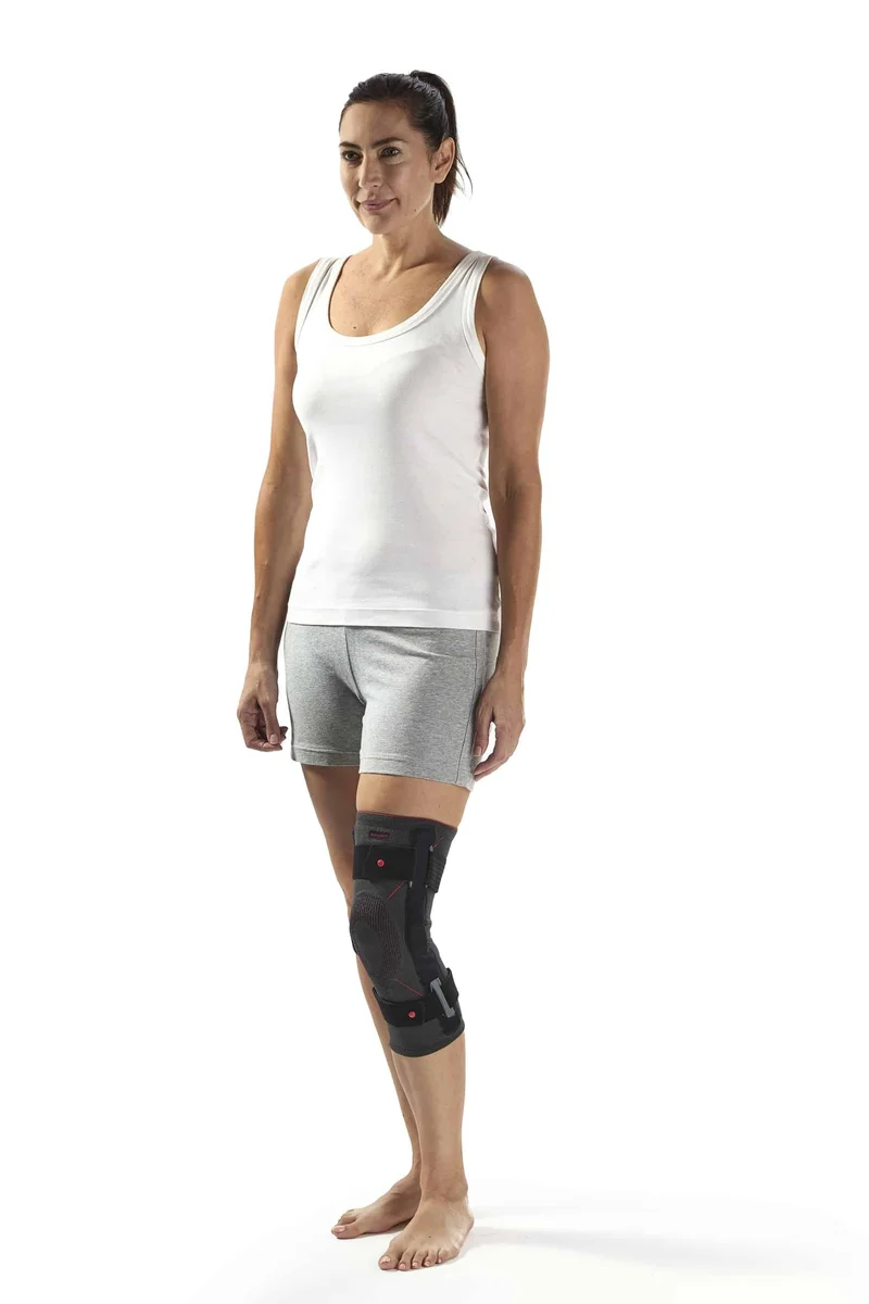 Stabilisierende Kniebandage mit Gurtsystem
