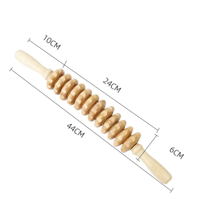 Massageroller aus Holz mit 12 Rollen