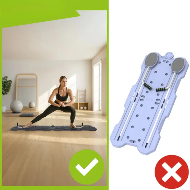 Pilates Board mit Zähler, Trainingsstation multifunktional einsetzbar, faltbar, mit Trainingsbändern