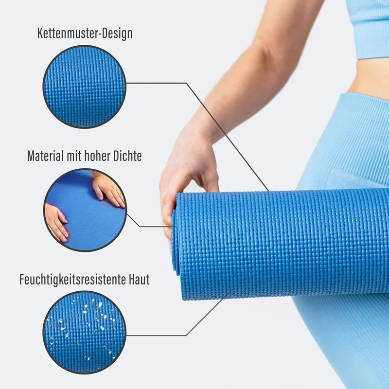 Gymnastikmatte, Yoga-Matte Extra Dick 10mm / 15mm, besonders gelenkschonend, rutschfest und strapazierfähig