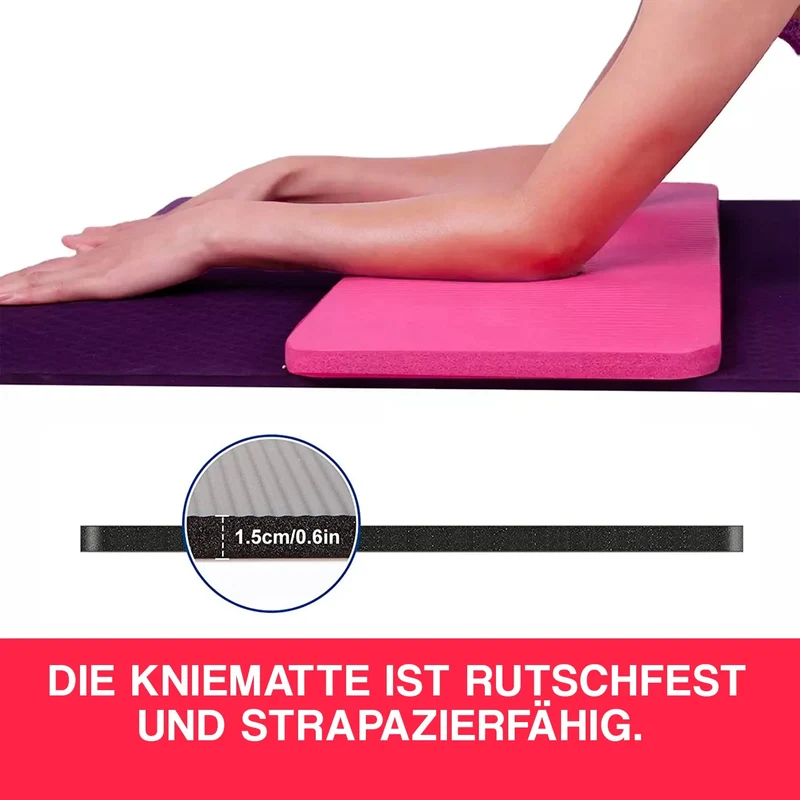 Kniematte (1,5cm Hoch), extra dick und komfortreich, mit Anti-Rutsch-Effekt, elastisch und widerstandsfähig