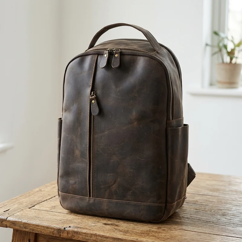 Luxury Genuine Leather Casual Backpack