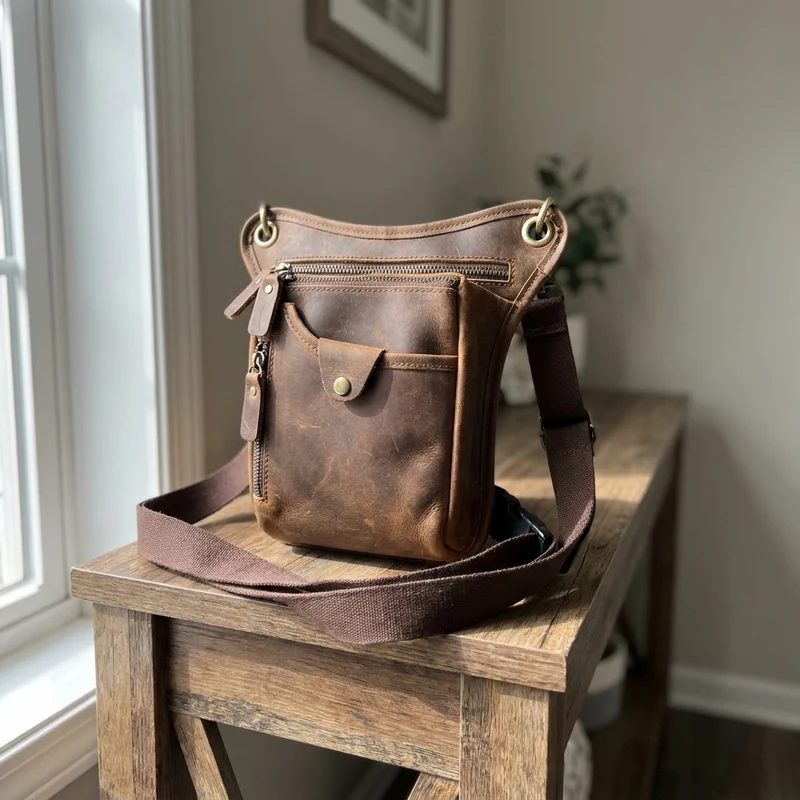 Men's Shoulder Messenger Leather Bag
