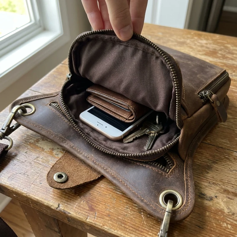 Men's Shoulder Messenger Leather Bag