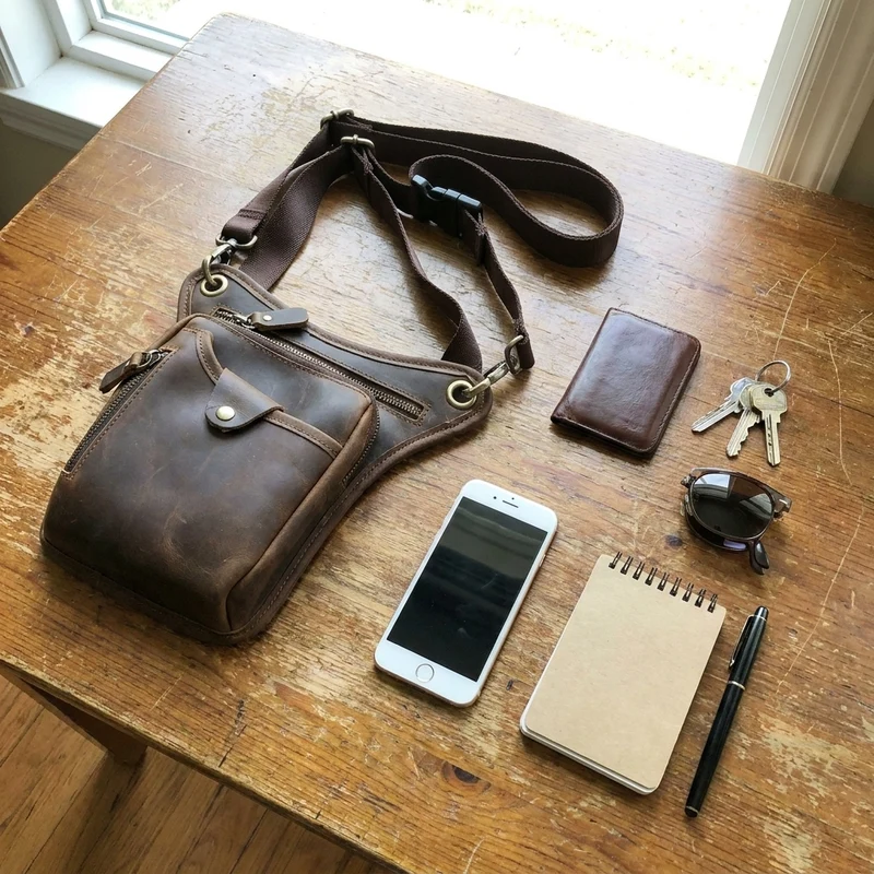 Men's Shoulder Messenger Leather Bag