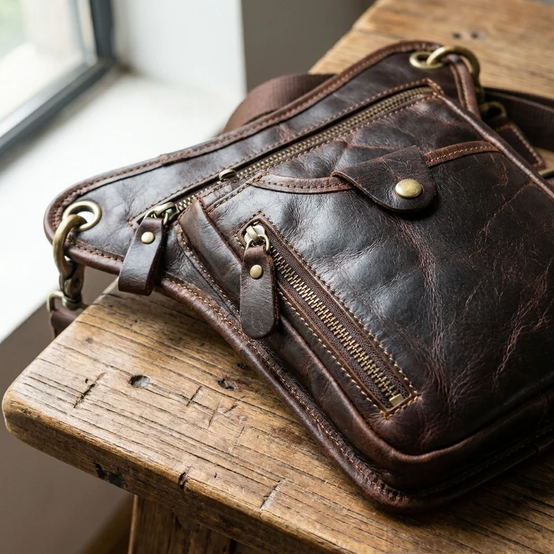 Men's Shoulder Messenger Leather Bag