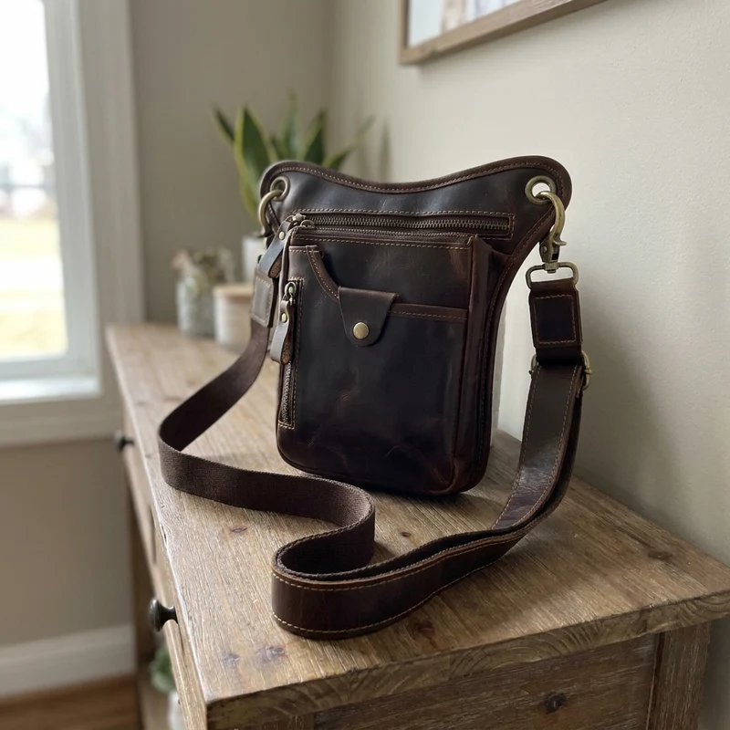 Men's Shoulder Messenger Leather Bag
