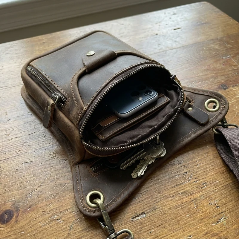 Men's Shoulder Messenger Leather Bag