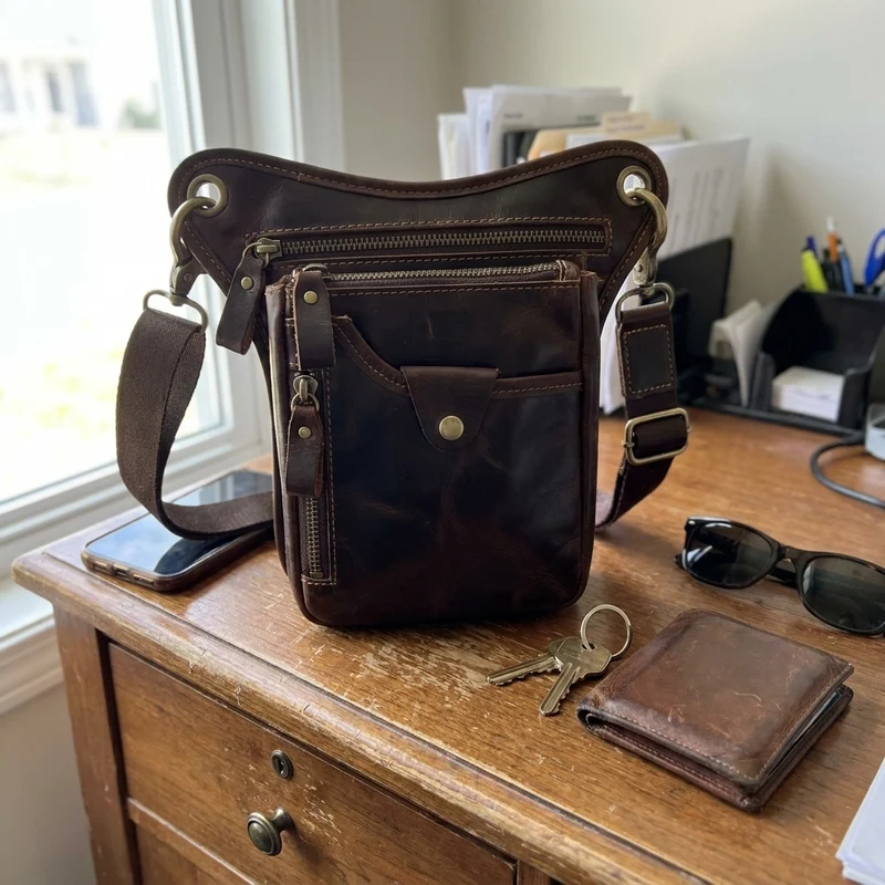 Men's Shoulder Messenger Leather Bag