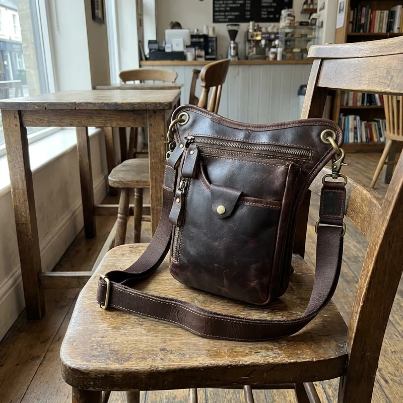 Men's Shoulder Messenger Leather Bag