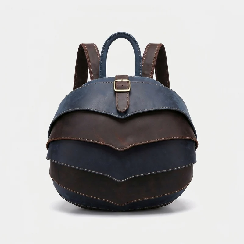 Genuine Leather Modern Retro Men Backpack