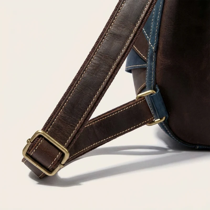 Genuine Leather Modern Retro Men Backpack