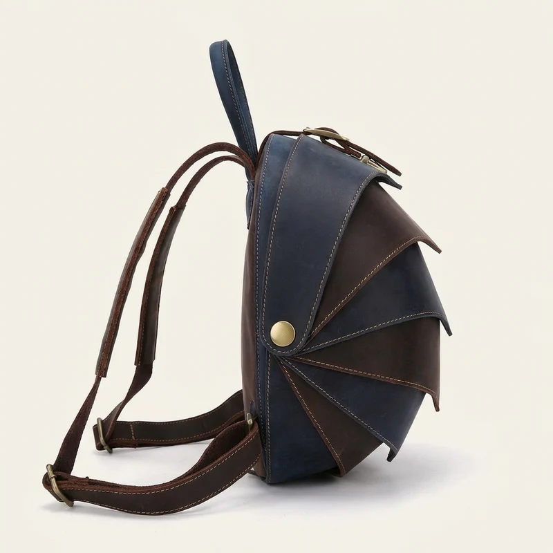 Genuine Leather Modern Retro Men Backpack