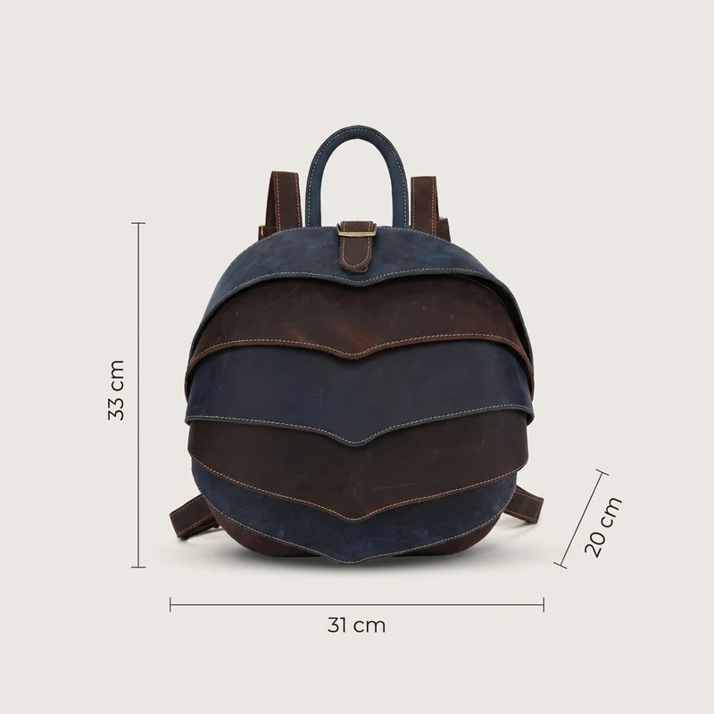Genuine Leather Modern Retro Men Backpack