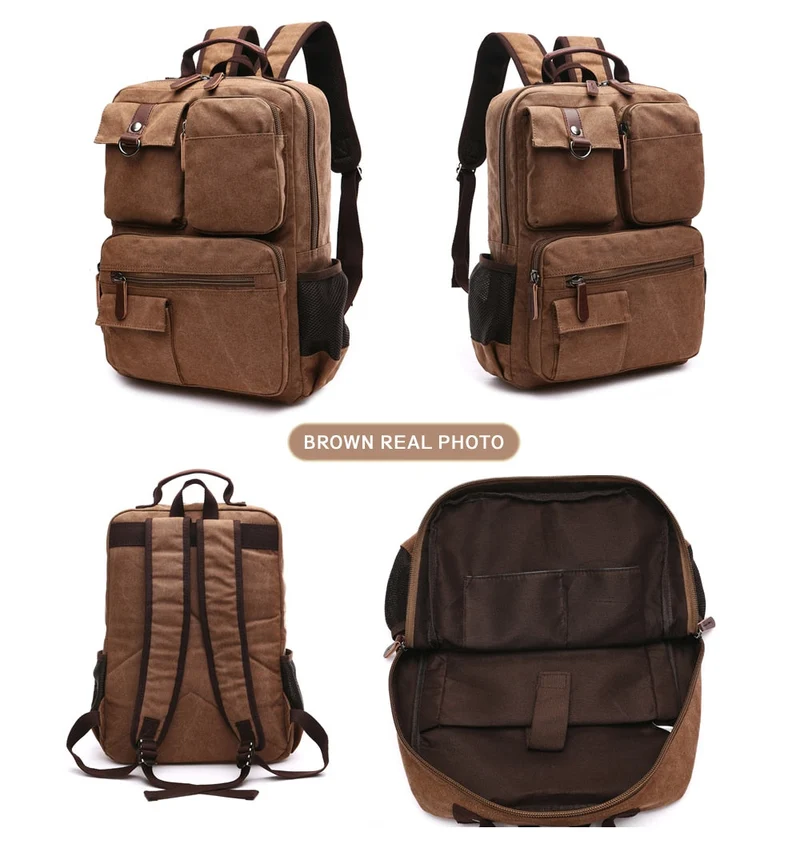 Korean Style Unisex Large Canvas Backpack