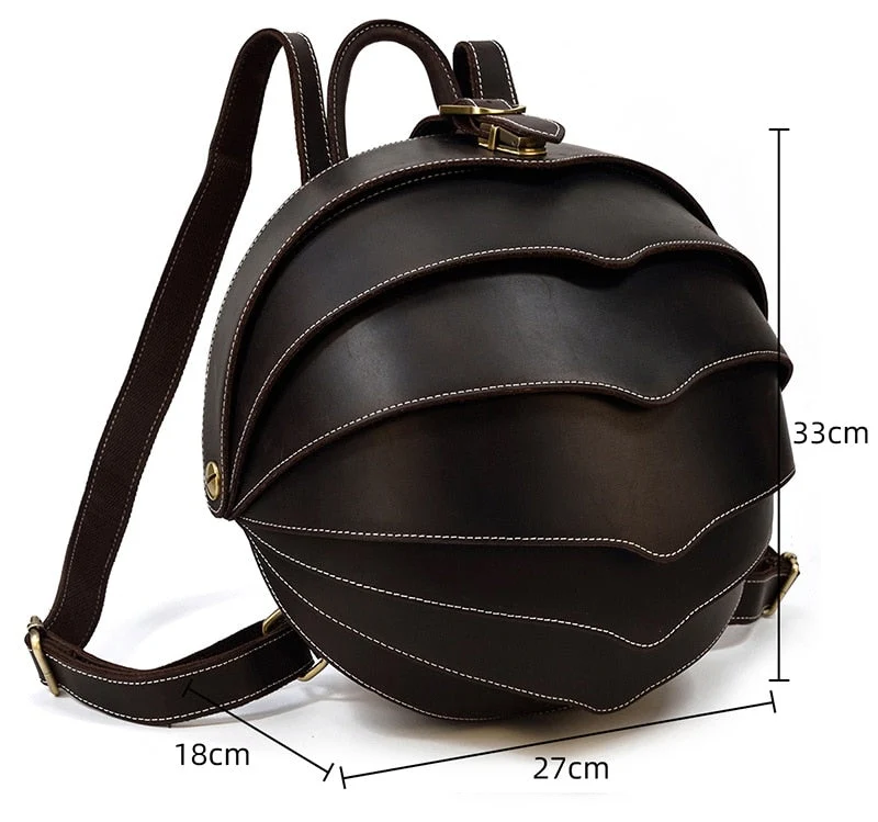 Handmade Leather Beetle Unisex Bag