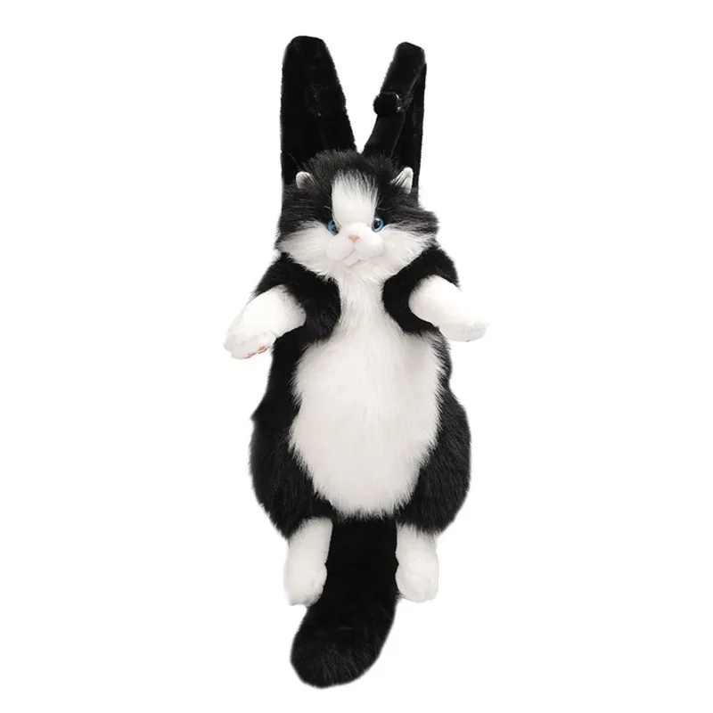 Realistic Cute Plush Cat Backpack