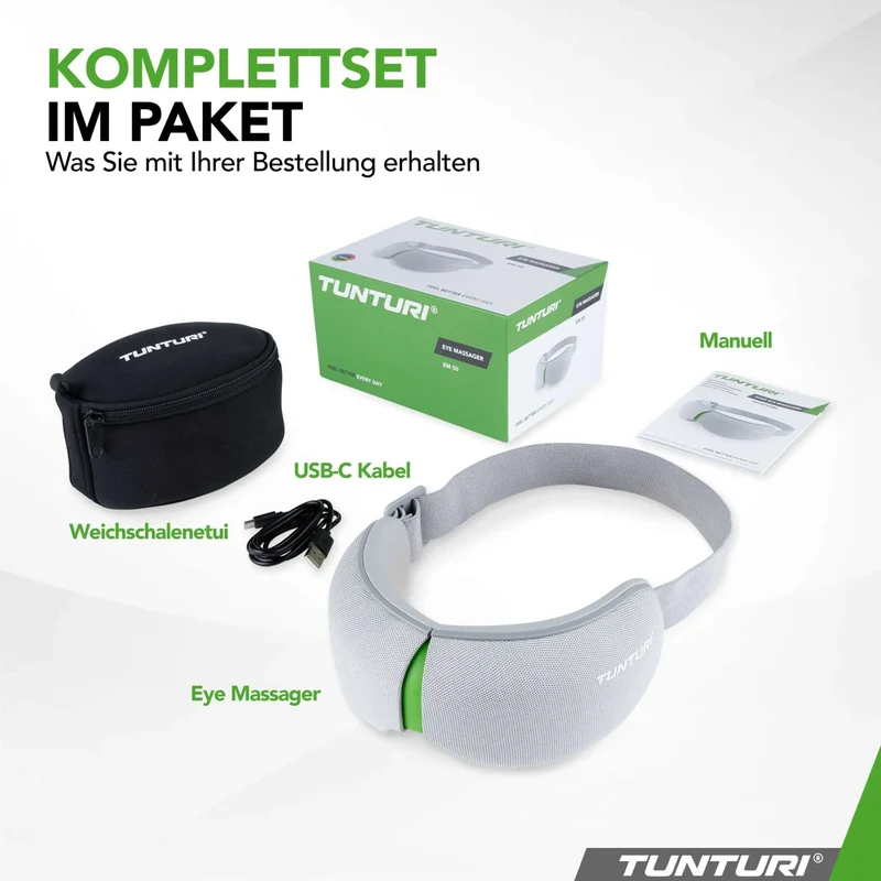 Augenmassagegerät Premium mit 5 Modi, Wärmefunktion, Luftdruckmassage und Bluetooth-Musik, Ergonomisches Design zur Entspannung, zur wohltuenden Anwendung bei Kopfschmerzen, Unterstützung der Schlafqualität
